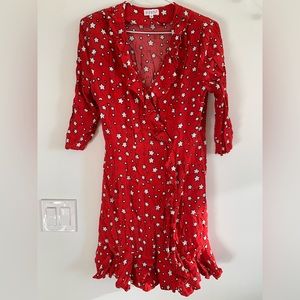 Claudie Pierlot Red Dress with Star Prints